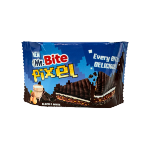 MR.BITE - Pixel Czarno-Biały Wafel z Mlekiem i Kremem Orzechowym 30g